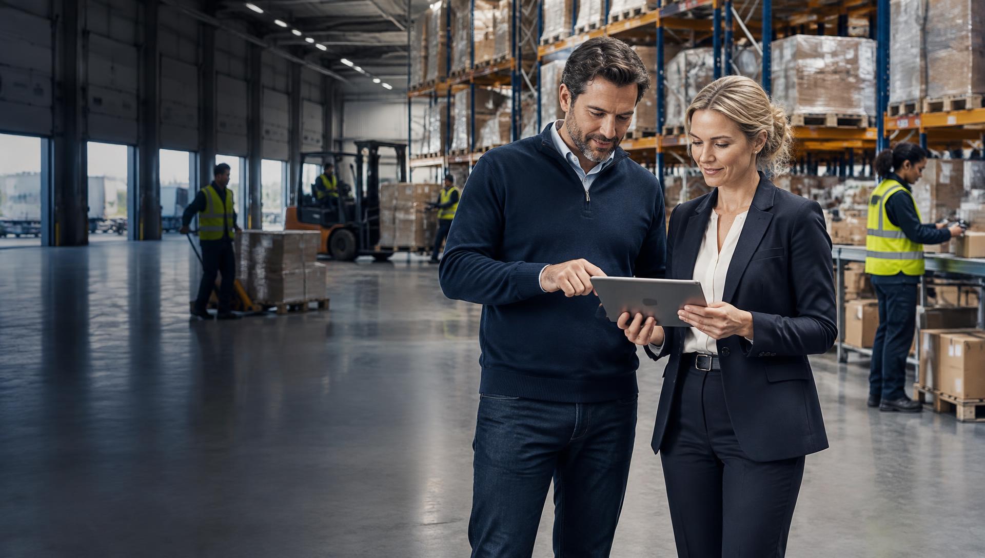 HR- en operationsprofessionals in een distributiecentrum